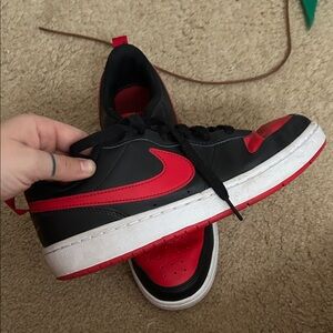 Nike Red and Black Low-Top Sneakers